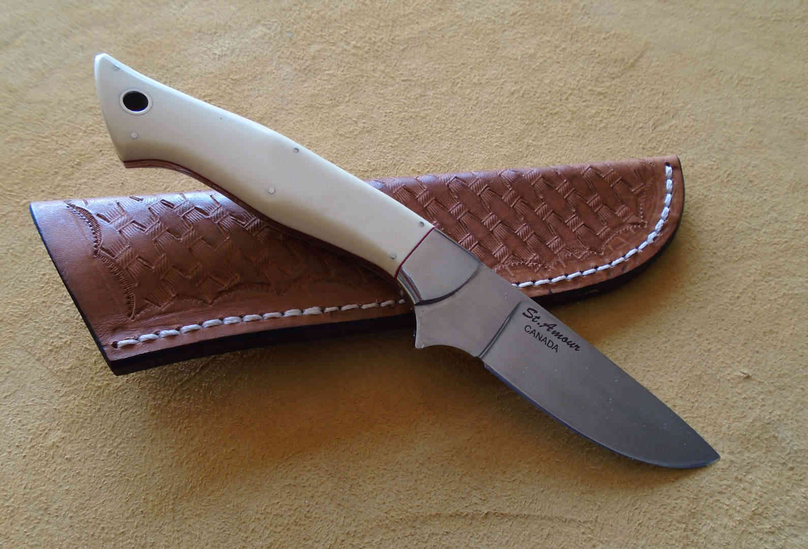 154CM, Ivory Micarta, Drop Point Knife