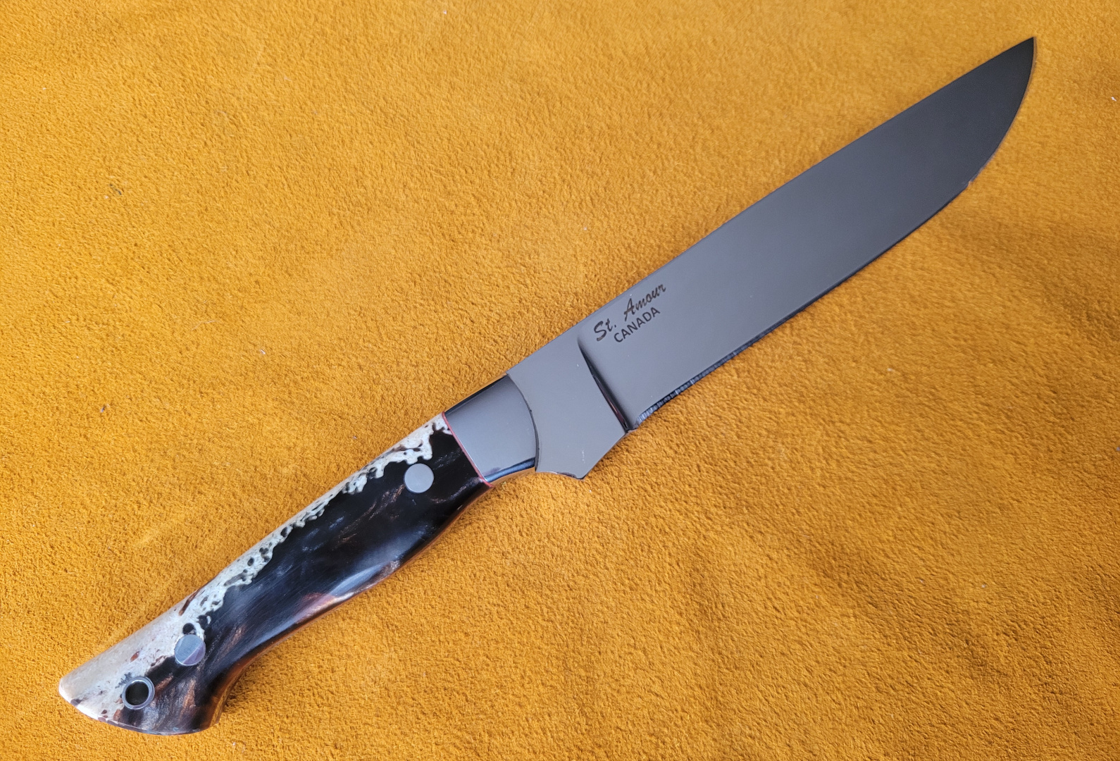 154CM, Muskox Skull Phenolic, Drop Point Knife