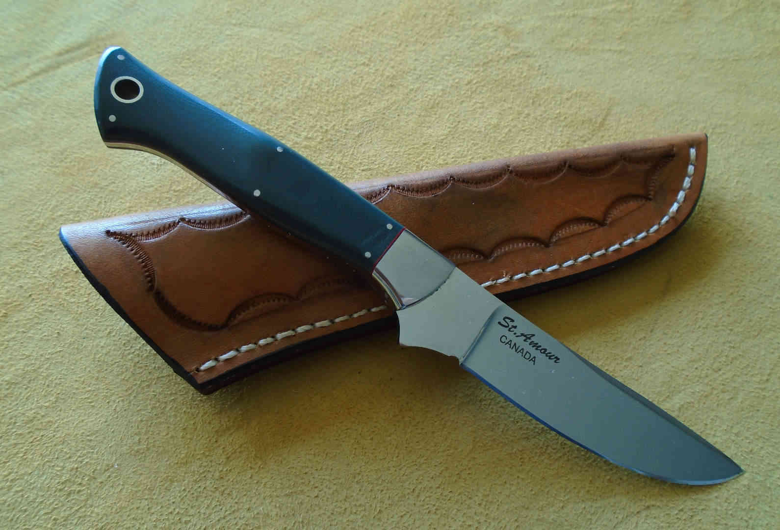 CPM-154, Forest Green G-10, Drop Point Knife