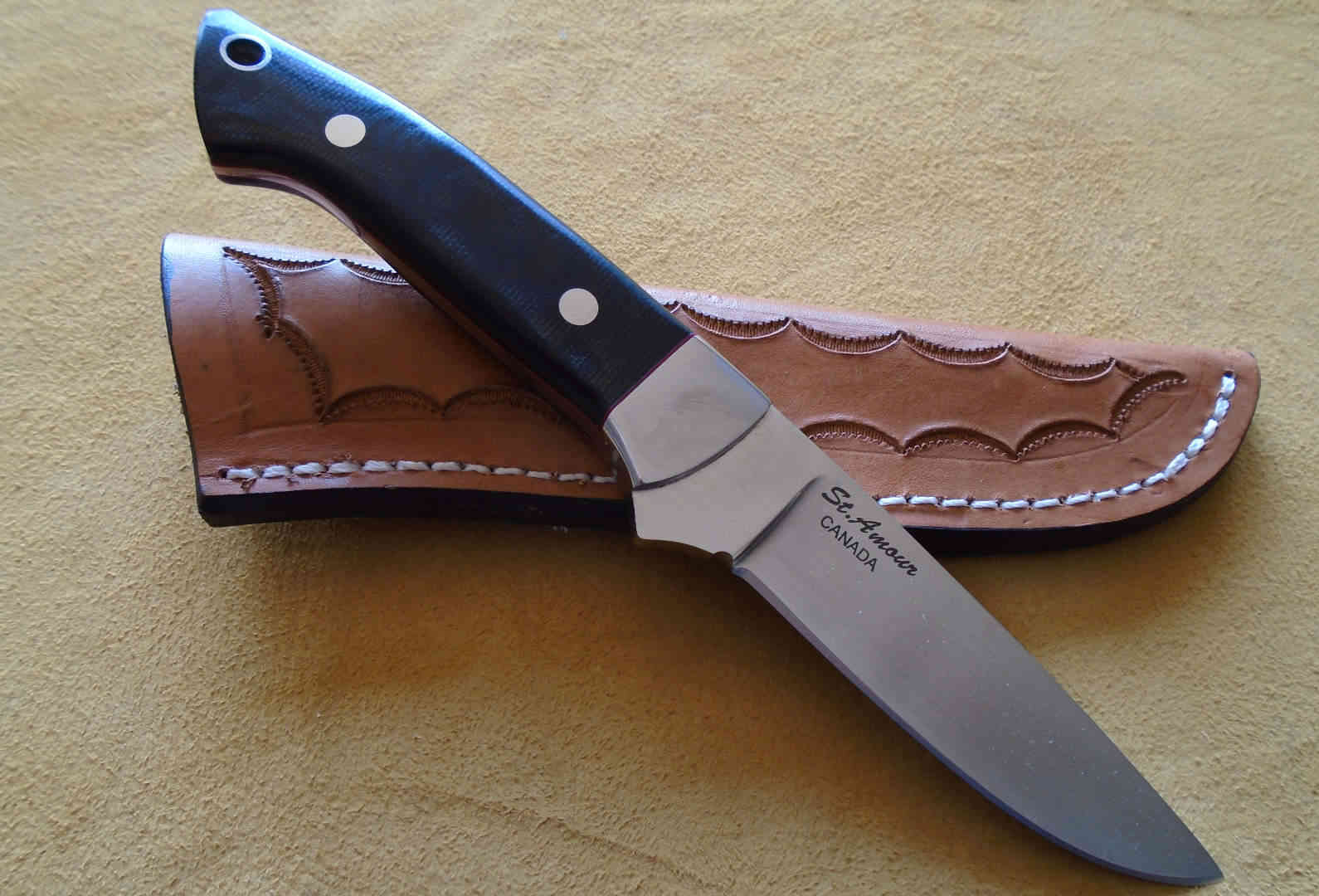 S30V, Black Canvas Micarta, Drop Point Knife