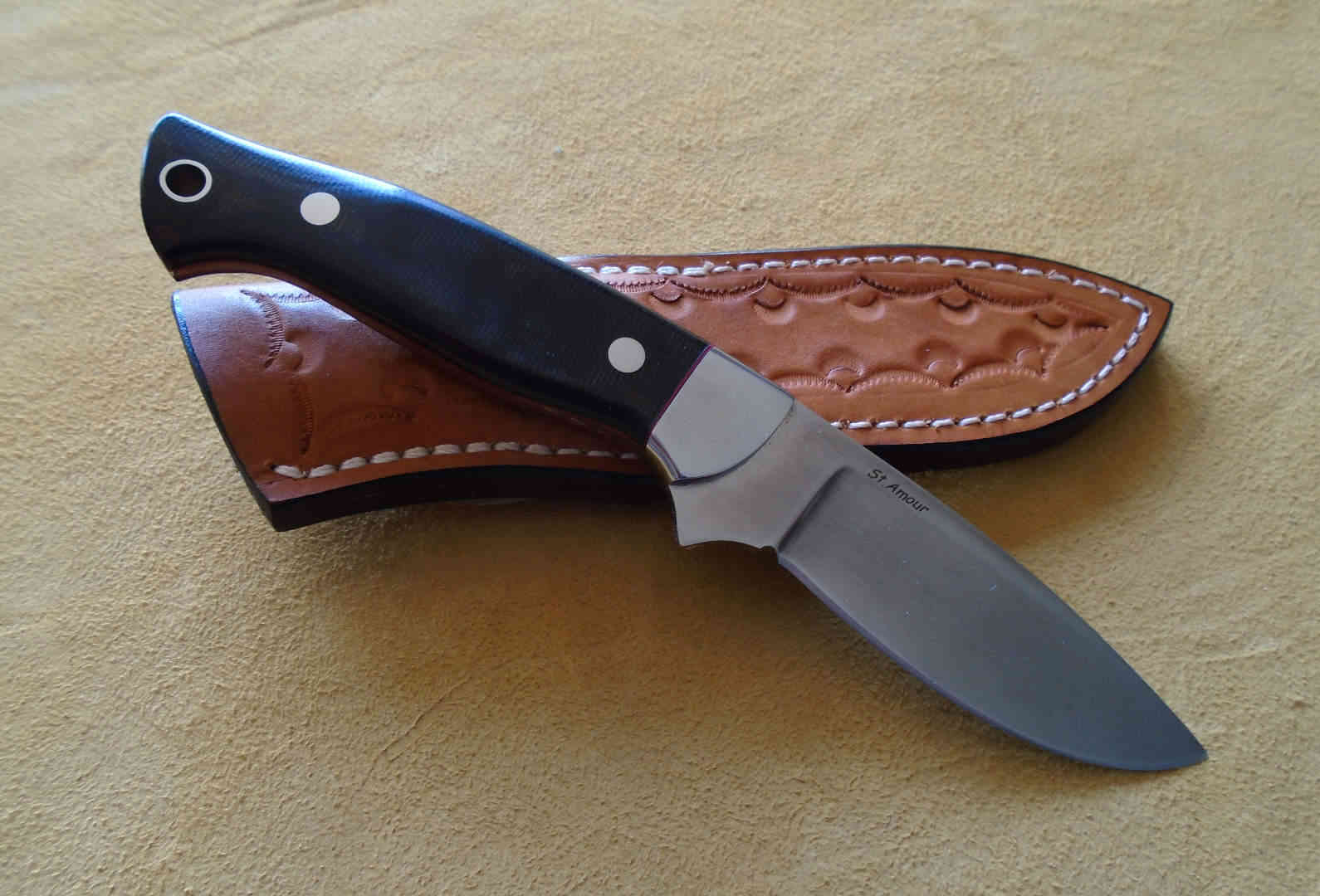 S90V, Black Canvas Micarta, Drop Point Knife