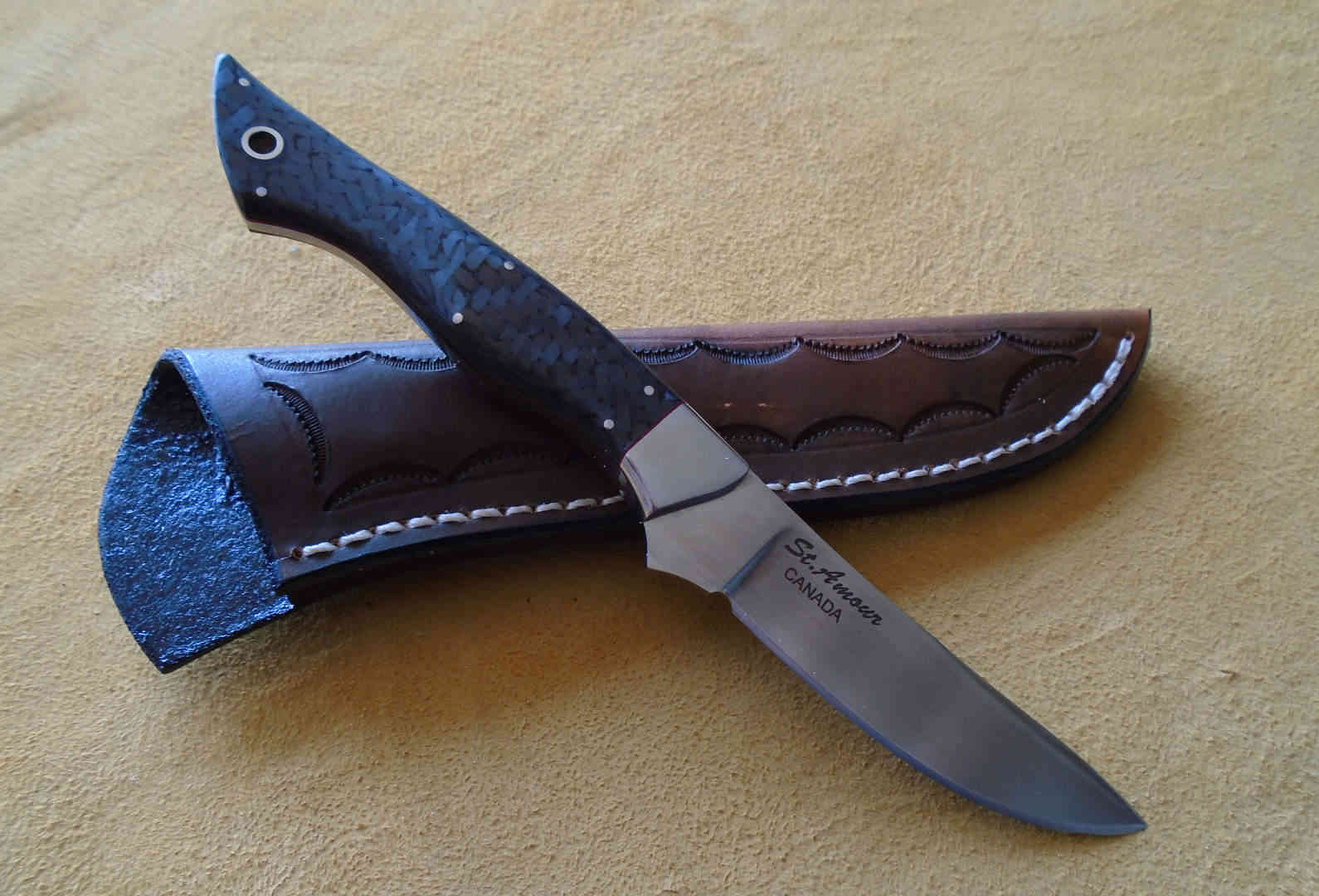 S90V, Carbon Fiber, Semi Skinner Knife